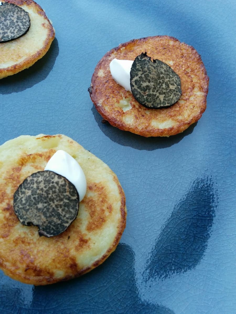 Potato Pancakes with Truffle and Sour Cream