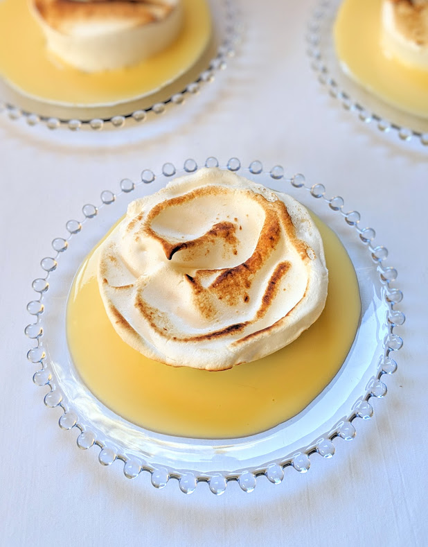 Farm Egg Meringues in a Pool of Vanilla Creme Anglaise
