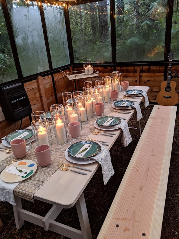 Rainforest dinner on Mt Hood.