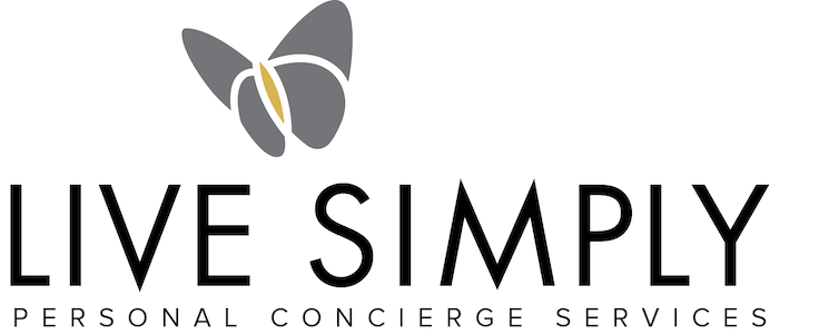 Live Simply Personal Concierge Services logo with Butterfly as Graphic