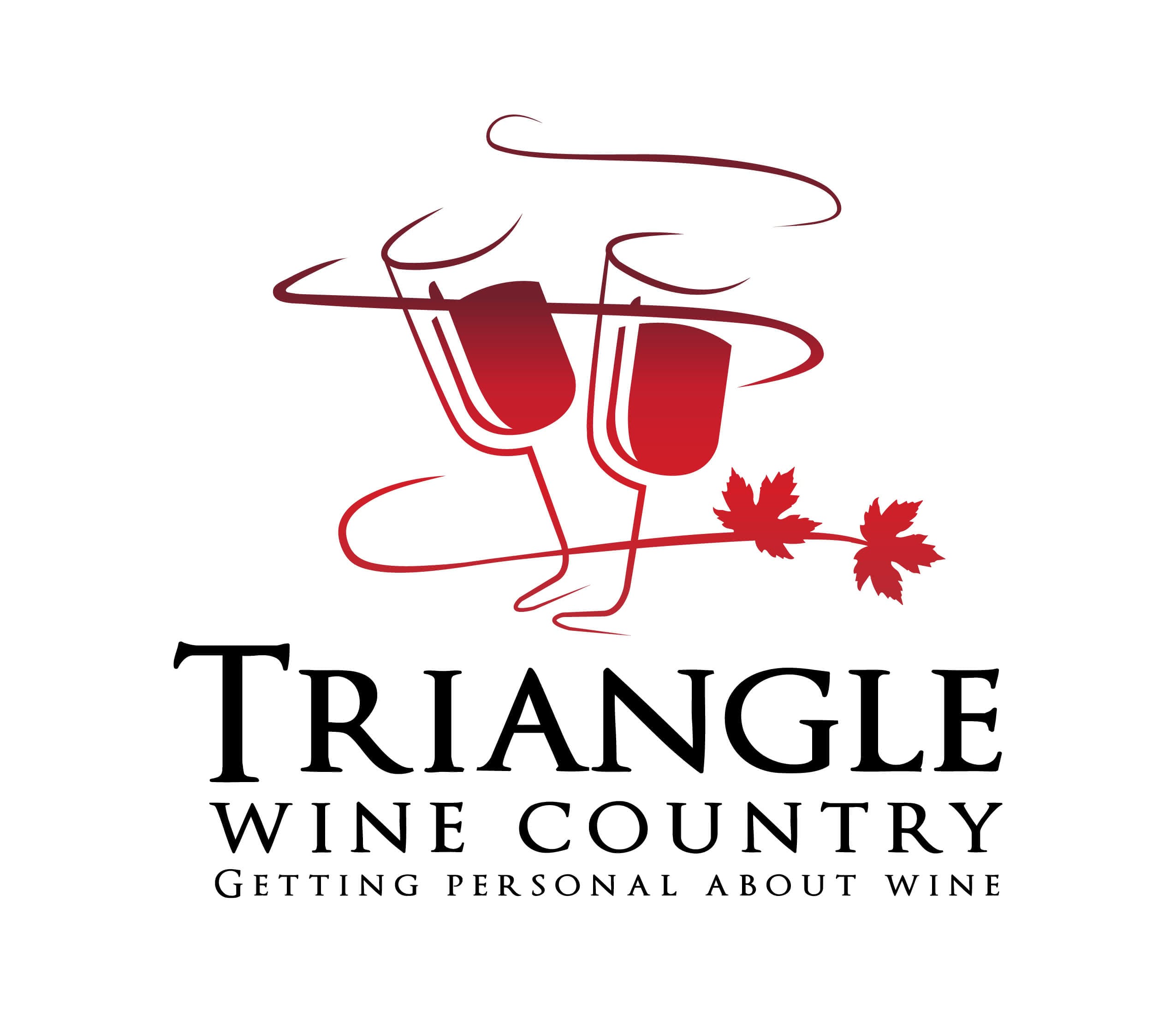 Logo for for Triangle Wine Country Tours of two red champagne glasses clinking